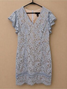 Jessica Howard Pale Blue Lace Overlay Dress